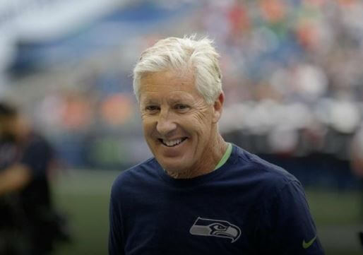 Mike Davern father-in-law Pete Carroll in the field.